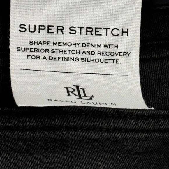 Ralph Lauren Womens Curvy Skinny Jeans Size 18 coated denim Black new $125 - Picture 7 of 15